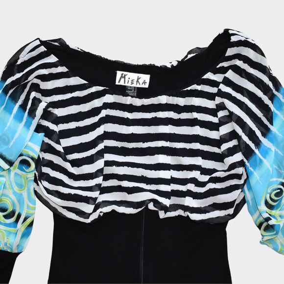MIEKA Beautiful Coquette Blouse Multicolor Size 6 - Picture 4 of 6